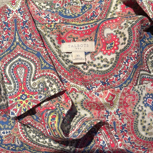 Talbot’s Classic Cotton Button Front Shirt-
SPLENDID PAISLEY PRINT IN XL - Picture 7 of 12